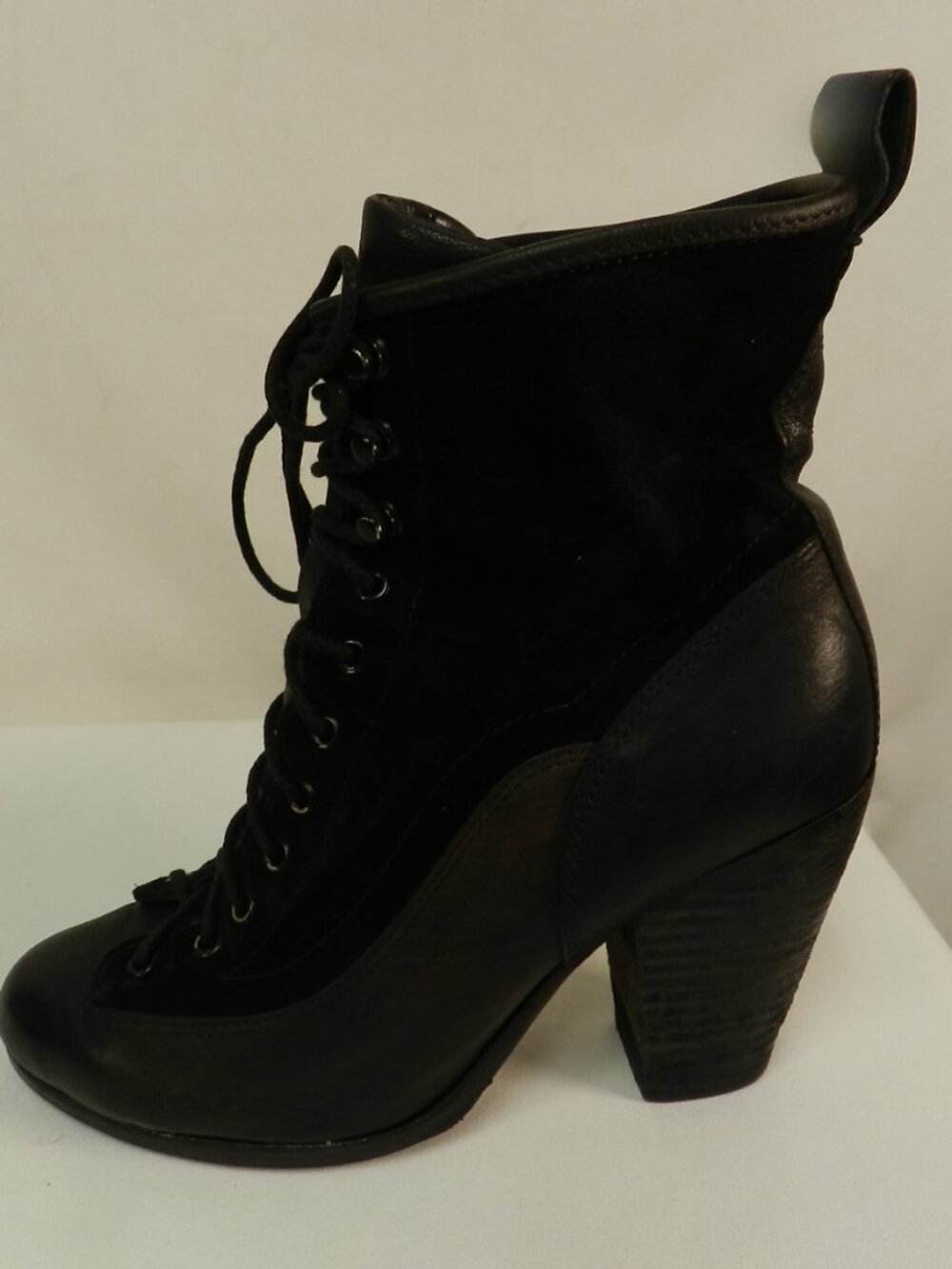 Rag & Bone Leather & Suede color-block heeled lace up boots Size Sz 37 US 7 - Picture 2 of 14